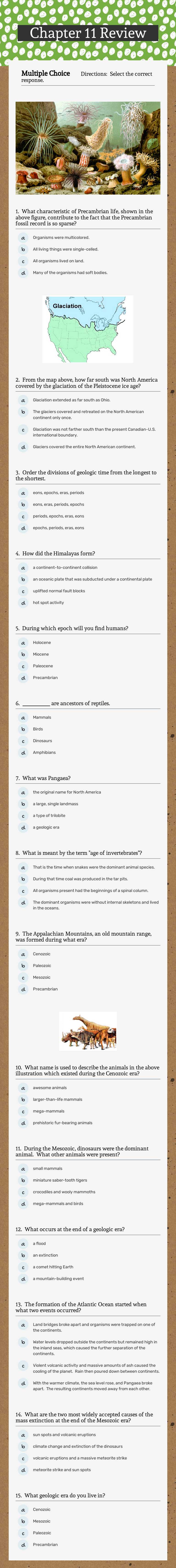 Chapter 11             
 Review Grade 6 worksheet preview