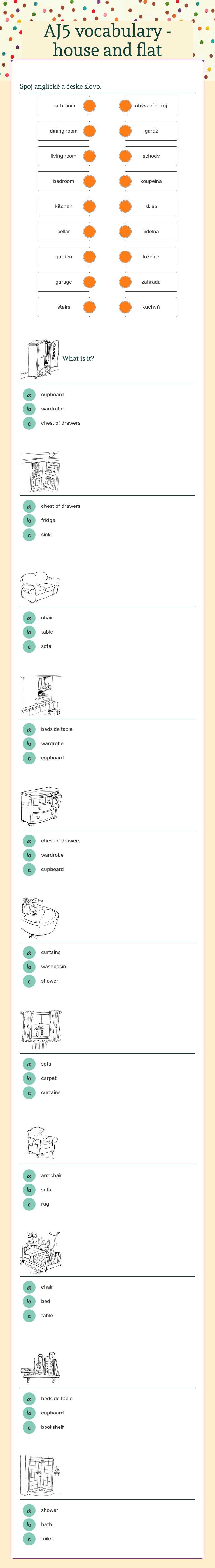 AJ5 vocabulary - house and flat Grade 5 worksheet preview