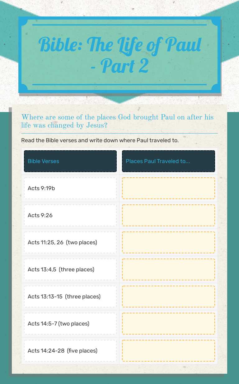 Bible:  The Life of Paul - Part 2 worksheet preview image