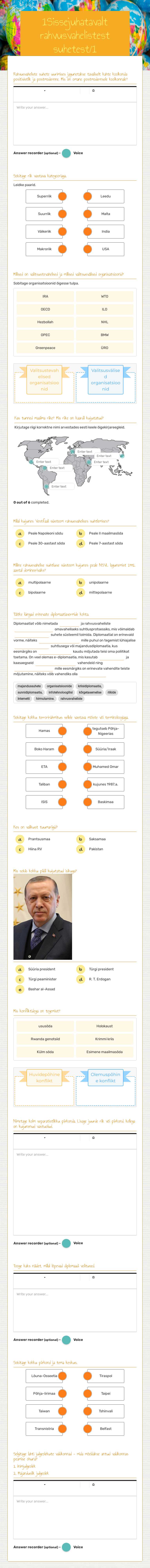 1Sissejuhatavalt rahvusvahelistest suhetest/1 worksheet preview image
