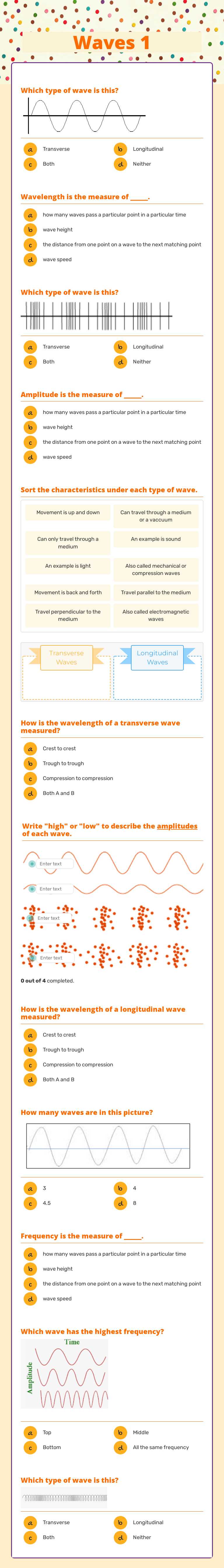 Waves 1 worksheet preview image