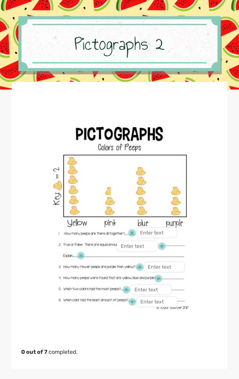 Pictographs 2 worksheet preview image