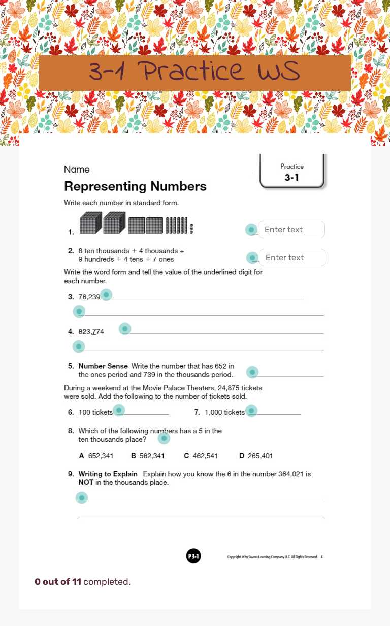 3-1 Practice WS Grade 4 worksheet preview
