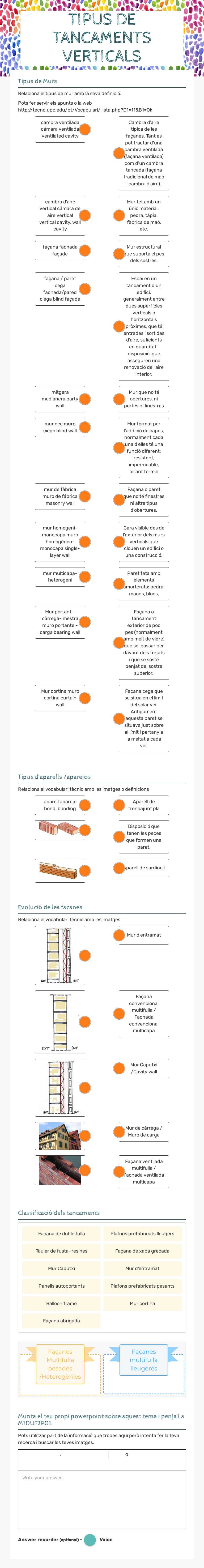 TIPUS DE TANCAMENTS VERTICALS worksheet preview image