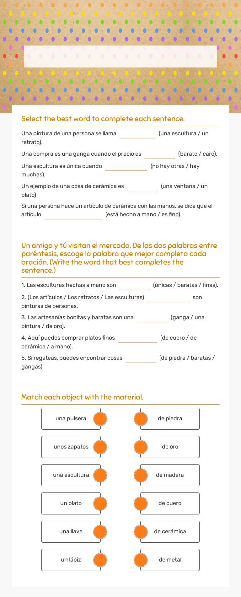 A2 3.2 Vocabulary Practice #1 worksheet preview image