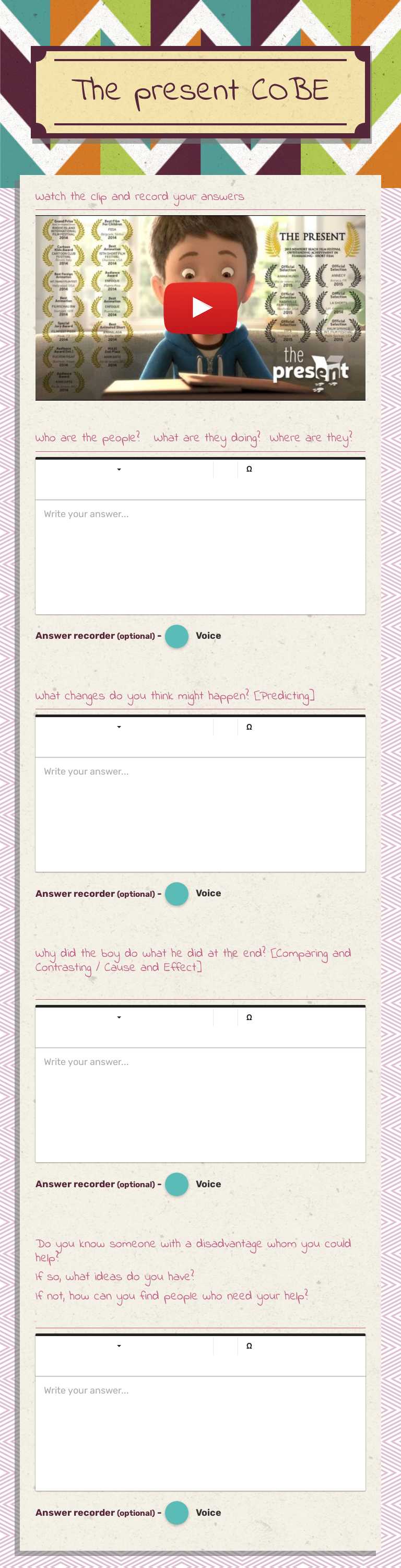 The present
COBE worksheet preview image