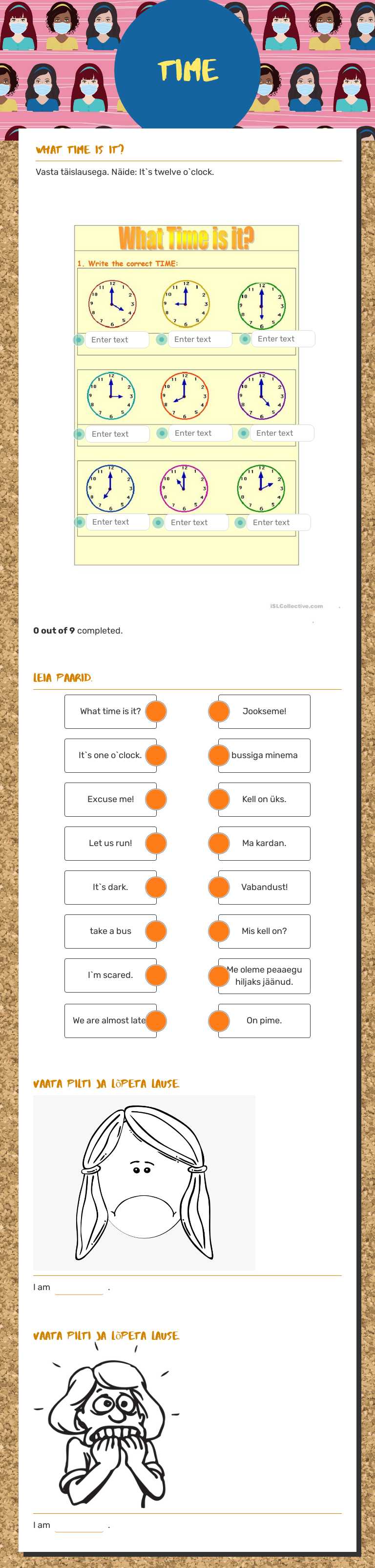 Time worksheet preview image
