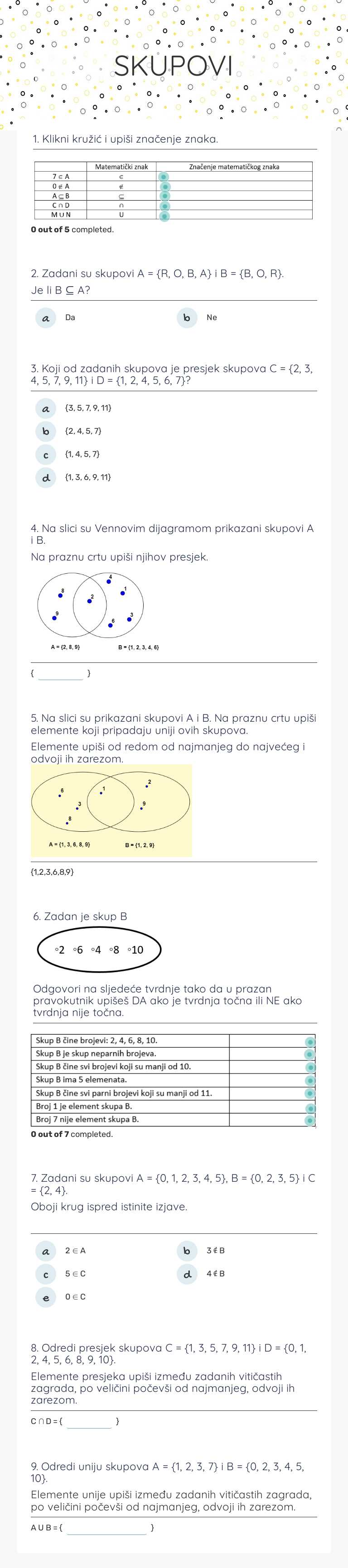 SKUPOVI Grade 5 worksheet preview