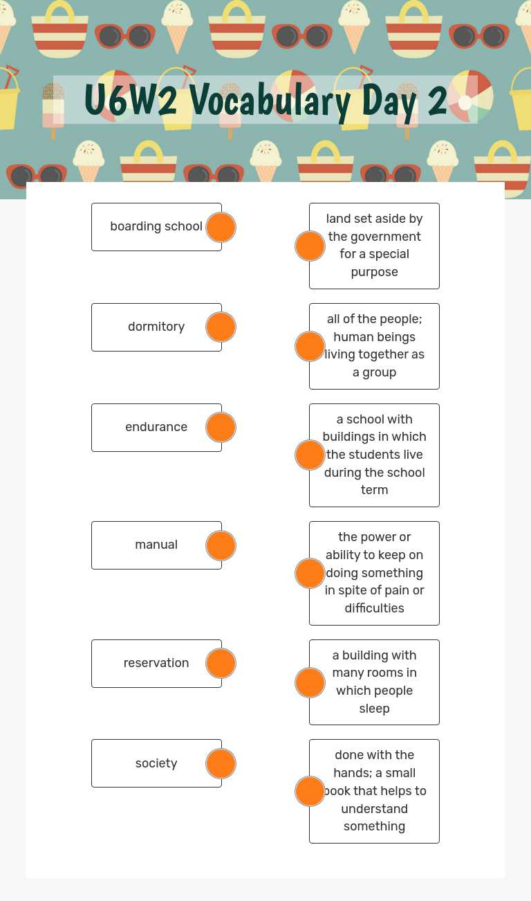 U6W2 Vocabulary Day 2 worksheet preview image