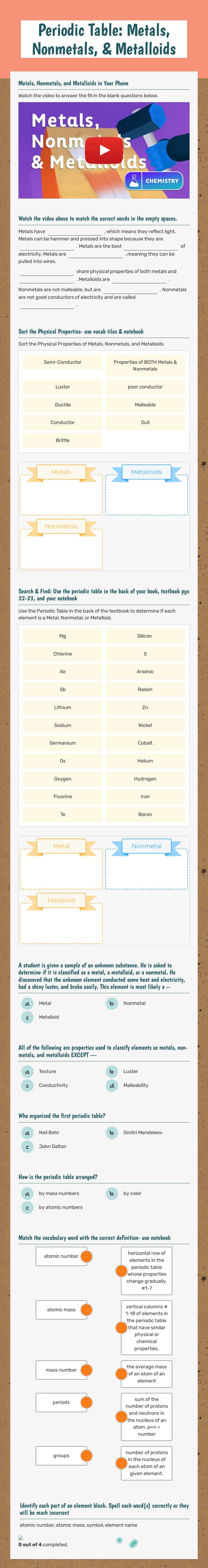 Periodic Table: Metals, Nonmetals, & Metalloids by Amy Kiskaddon ...