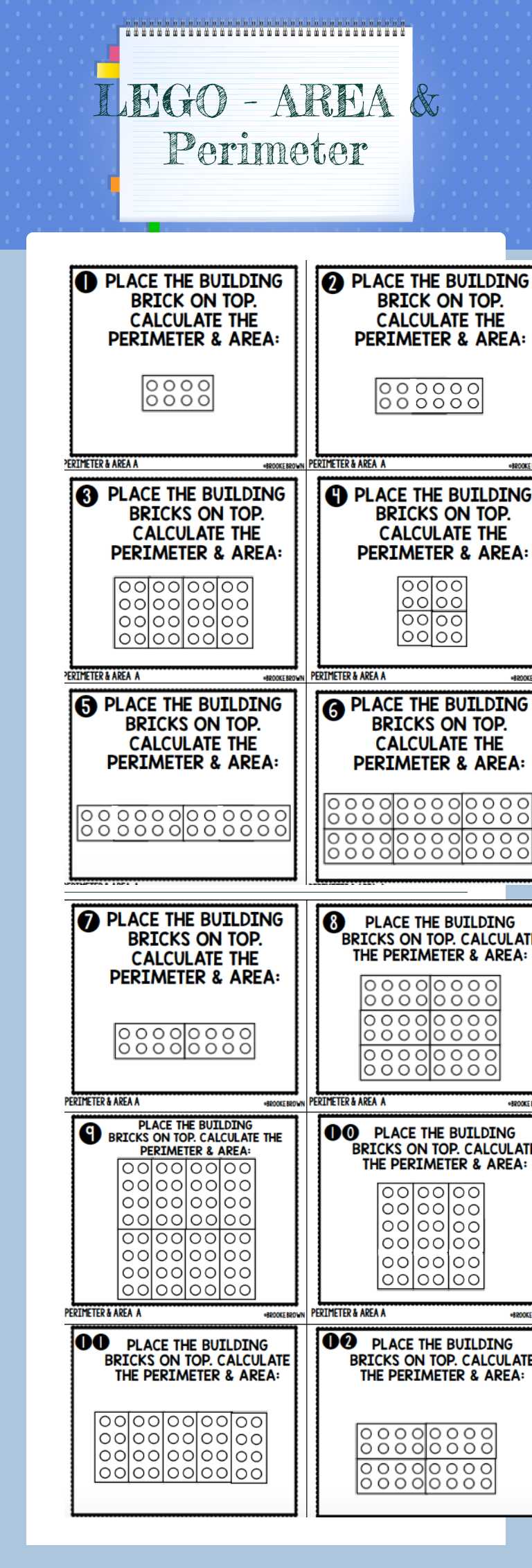 LEGO - AREA & Perimeter Grade 3 worksheet preview