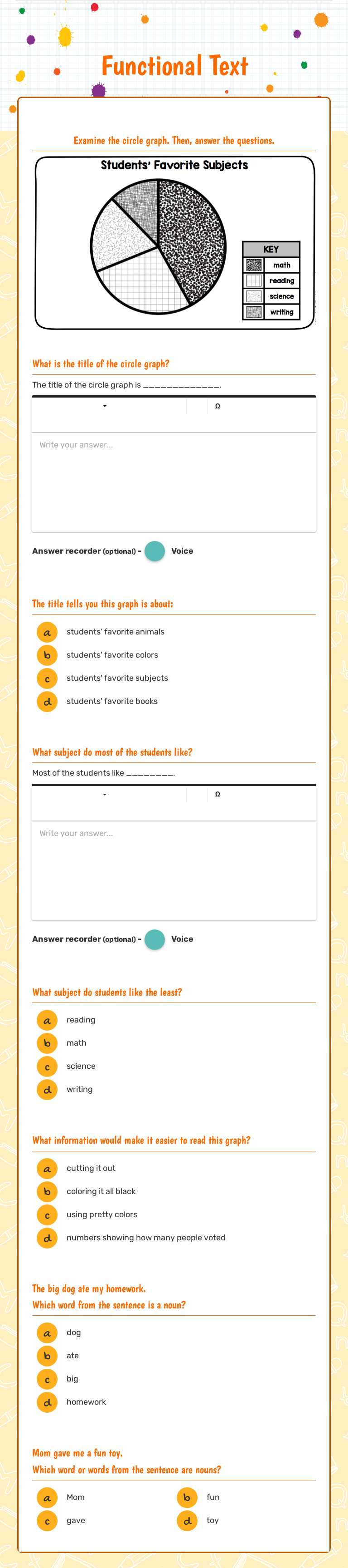 Functional Text worksheet preview image