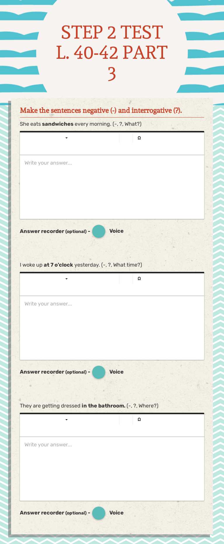 STEP 2 TEST L. 40-42 PART 3 worksheet preview image