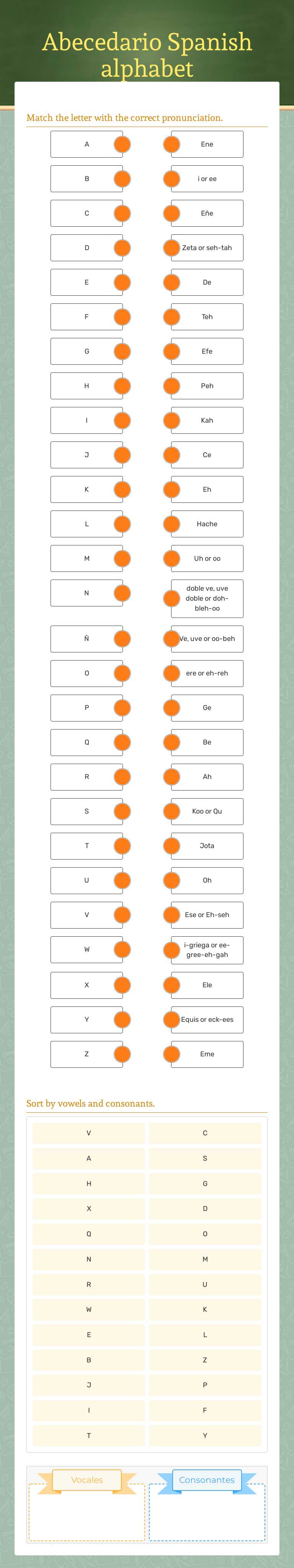 Abecedario                                                 Spanish alphabet worksheet preview image