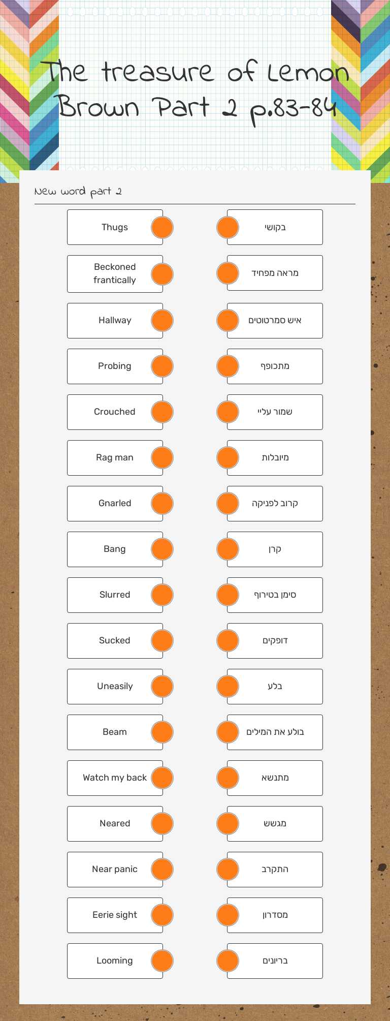 The treasure of Lemon Brown Part 2 p.83-84 worksheet preview image