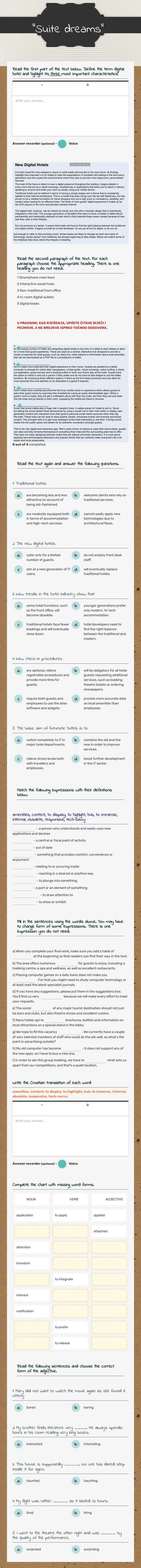 "Suite dreams" worksheet preview image