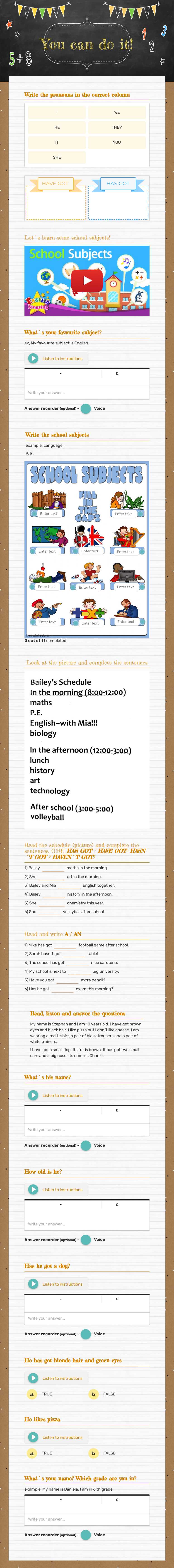 You can do it! worksheet preview image