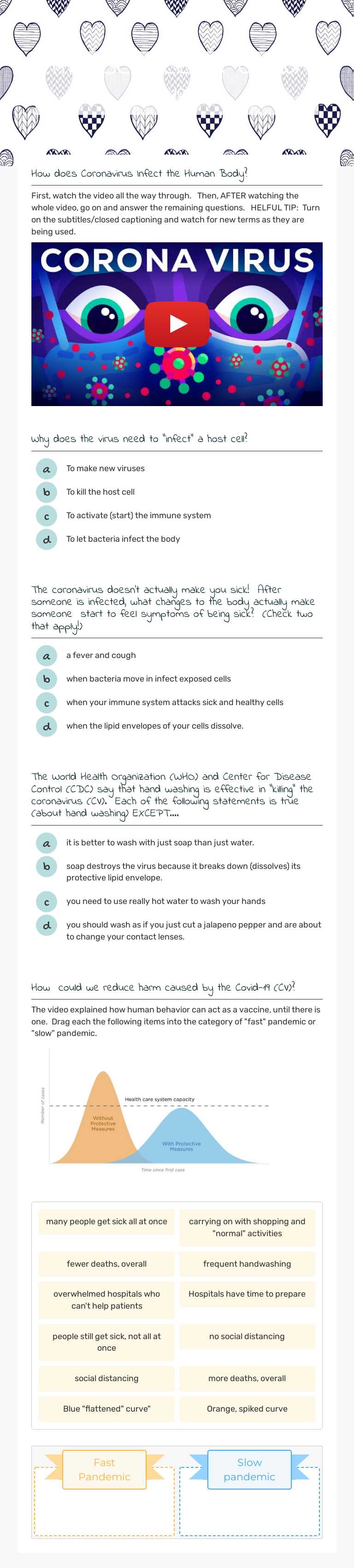 The Science of Covid-19 worksheet preview image