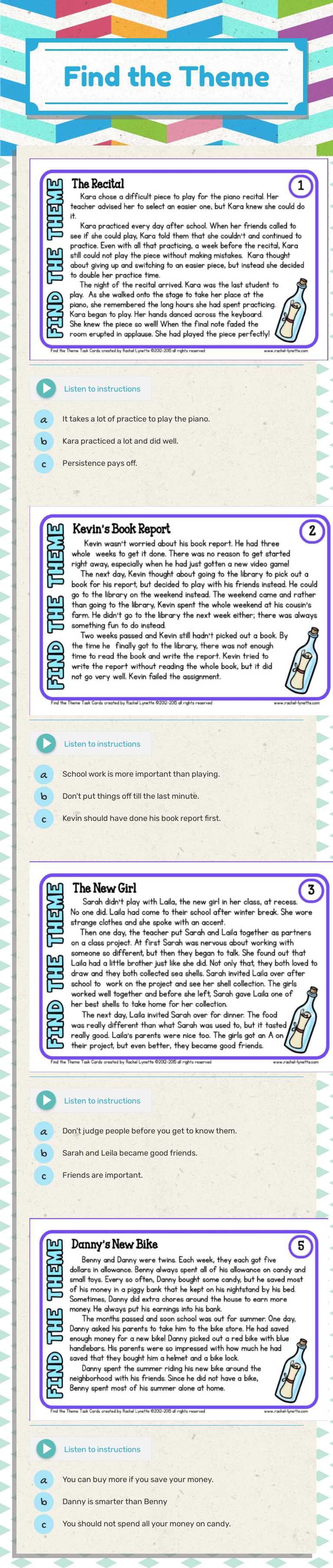 Find the Theme worksheet preview image