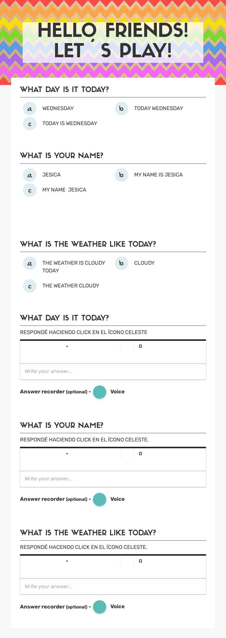 HELLO FRIENDS! 
LET´S PLAY! worksheet preview image