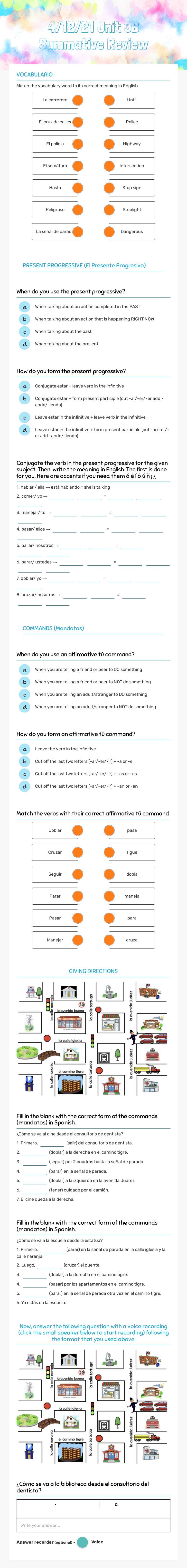 4th Block chapter 3B Vocabulary Review worksheet preview image