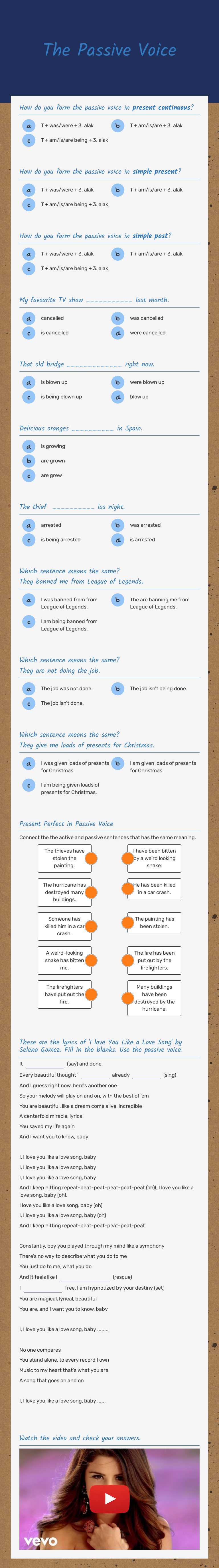 The Passive Voice worksheet preview image