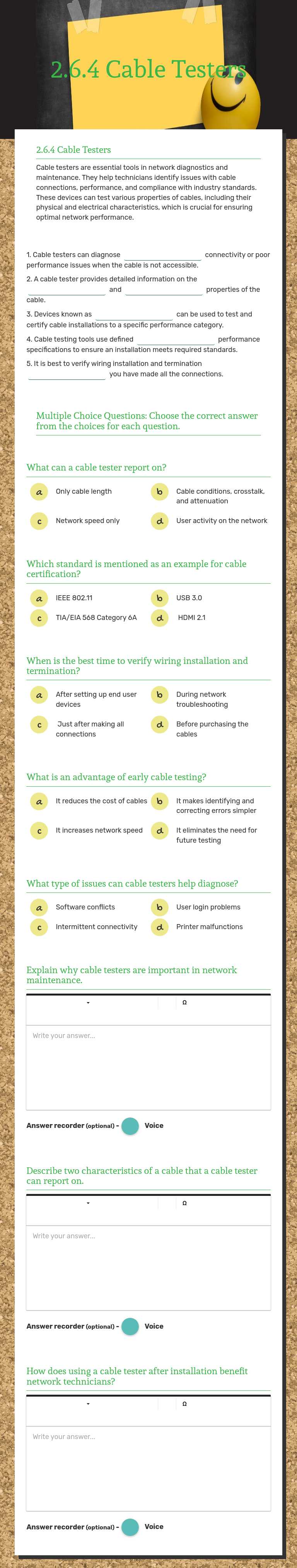 2.6.4 Cable Testers worksheet preview image