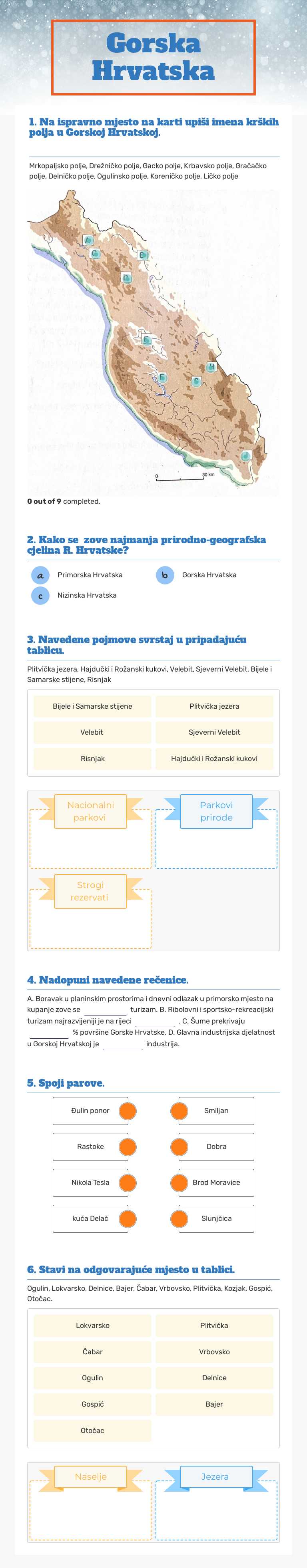 Gorska Hrvatska worksheet preview image
