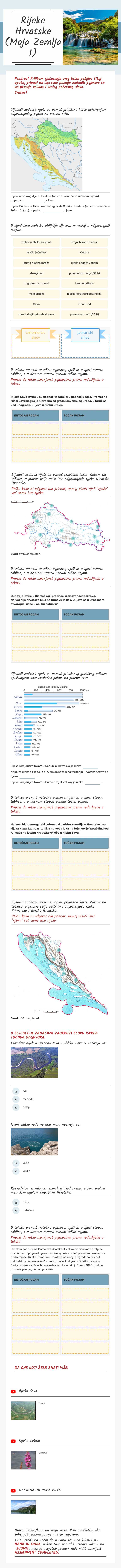 Rijeke Hrvatske 
(Moja Zemlja 1) worksheet preview image