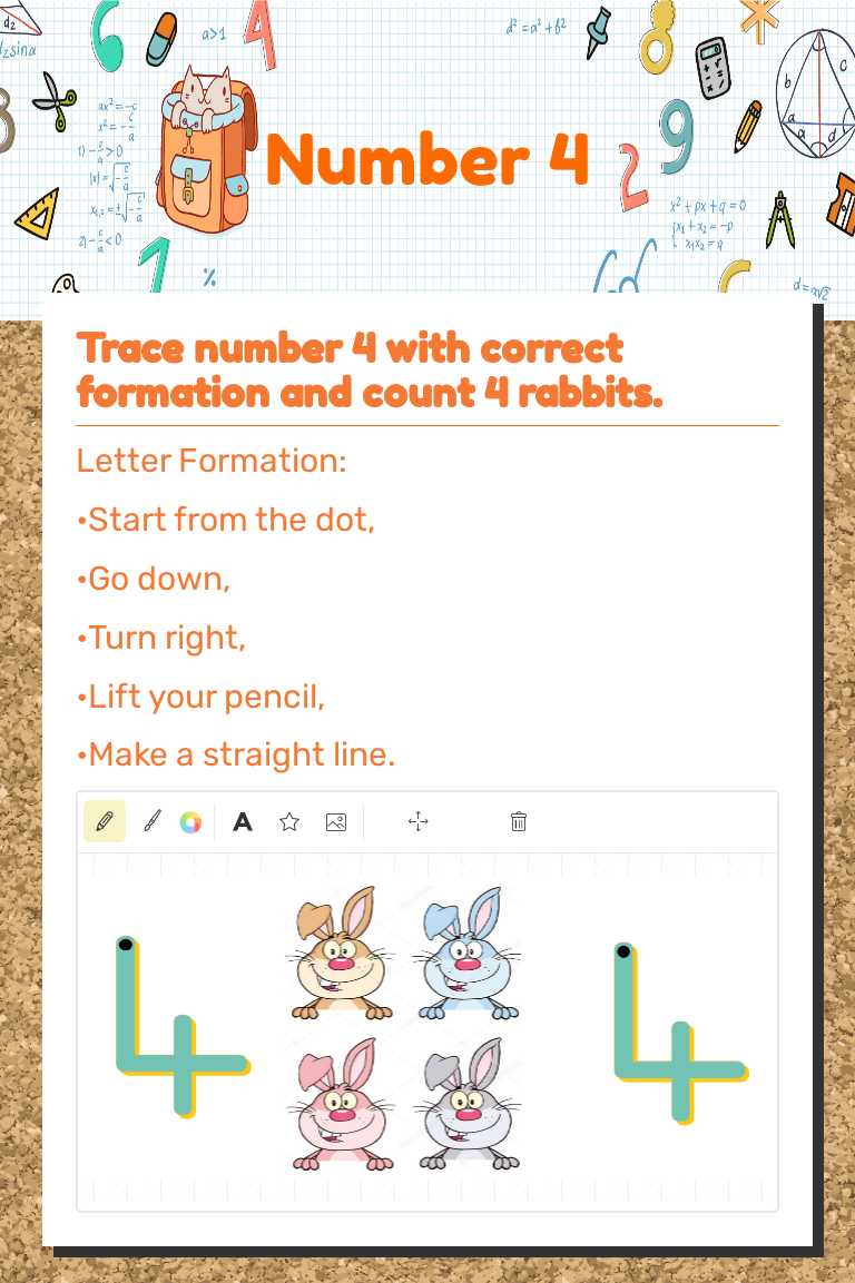 Number 4 Preschool worksheet preview