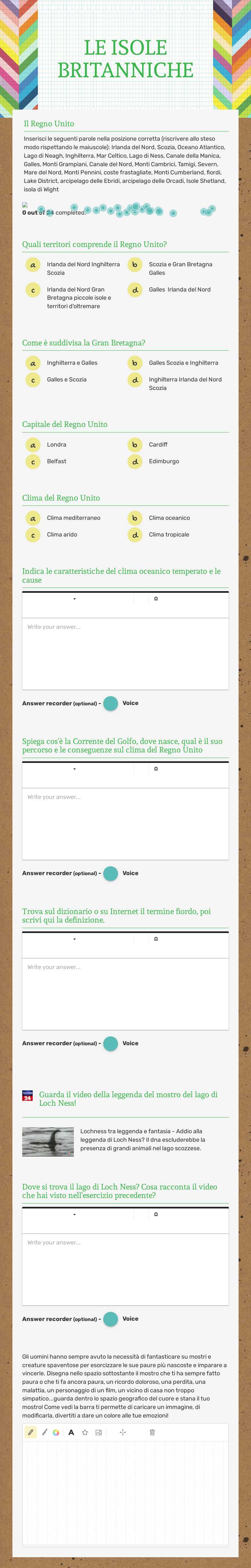 LE ISOLE BRITANNICHE worksheet preview image