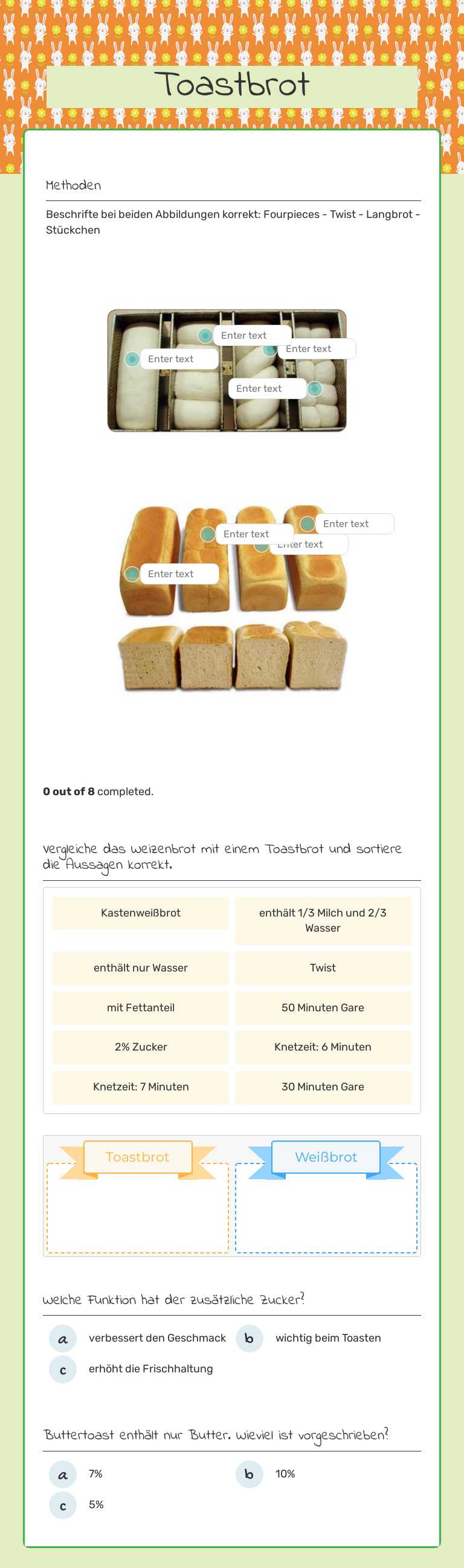 Toastbrot worksheet preview image