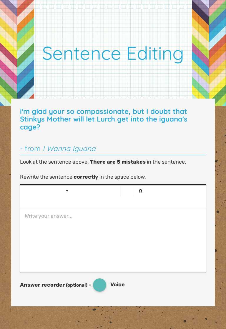Sentence Editing worksheet preview image
