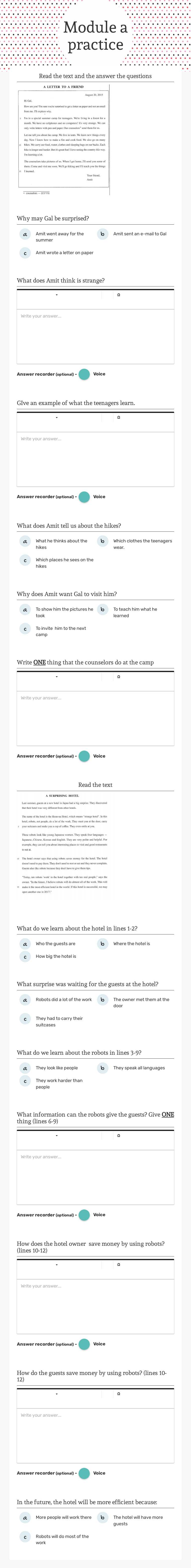 Module a practice worksheet preview image