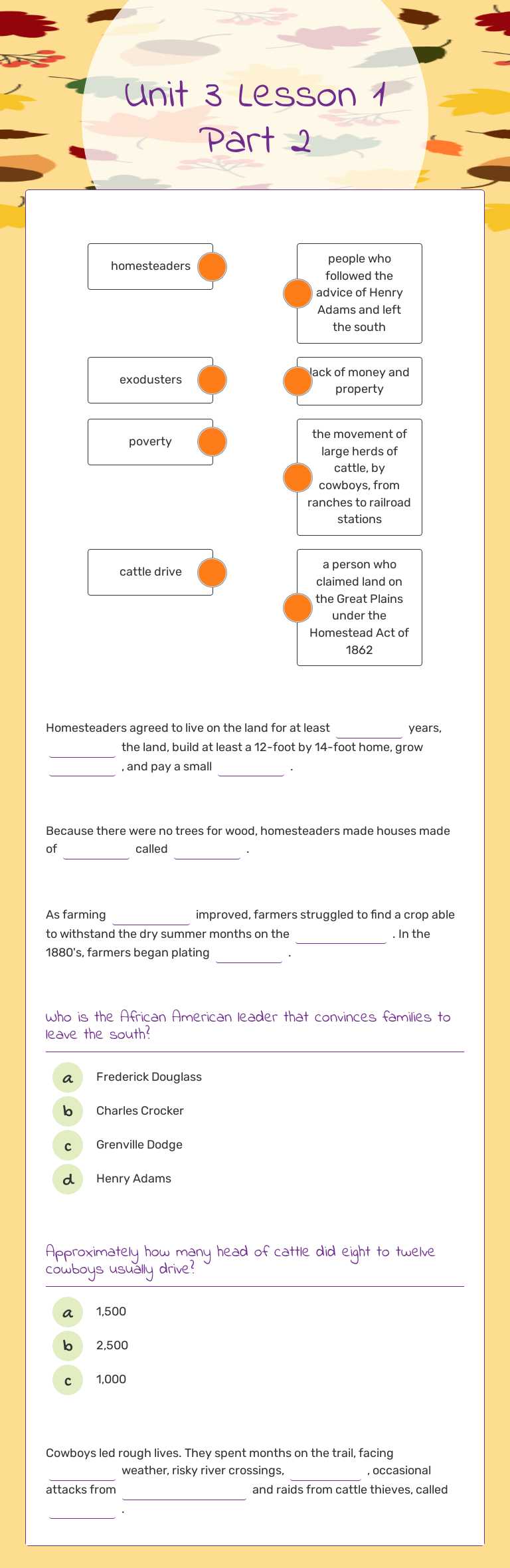 Unit 3 Lesson 1 Part 2 Grade 5 worksheet preview