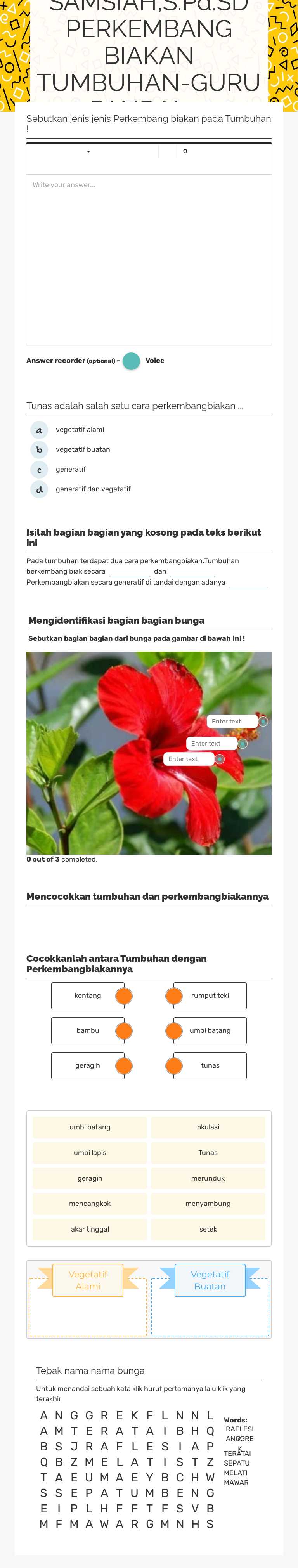 SAMSIAH,S.Pd.SD PERKEMBANG BIAKAN TUMBUHAN-GURU PANDAI 21 Grade 6 worksheet preview