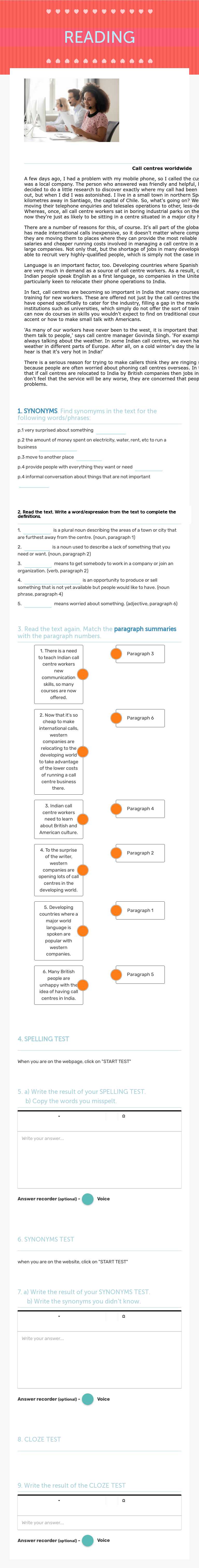 READING worksheet preview image