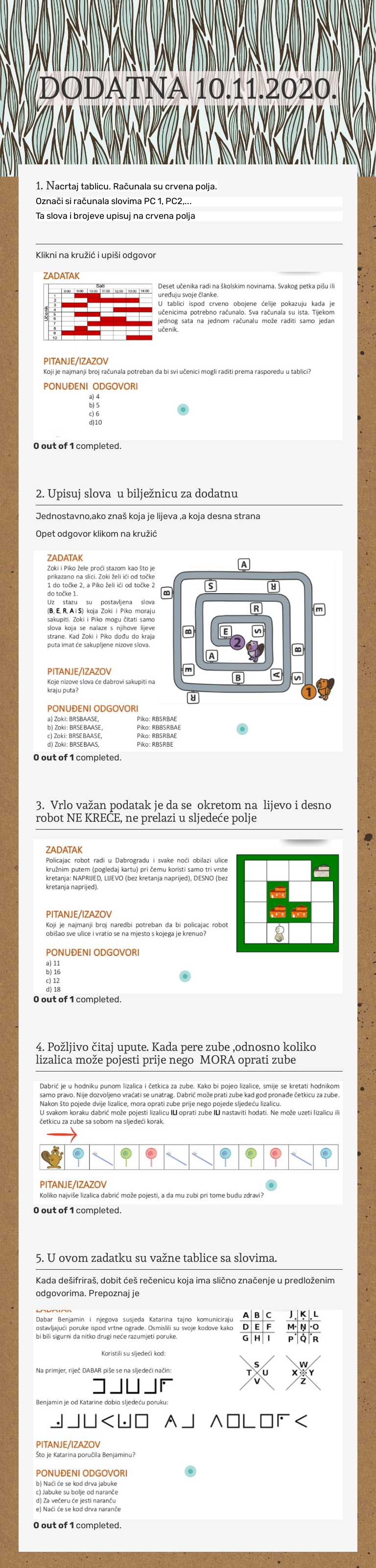 DODATNA 10.11.2020. worksheet preview image
