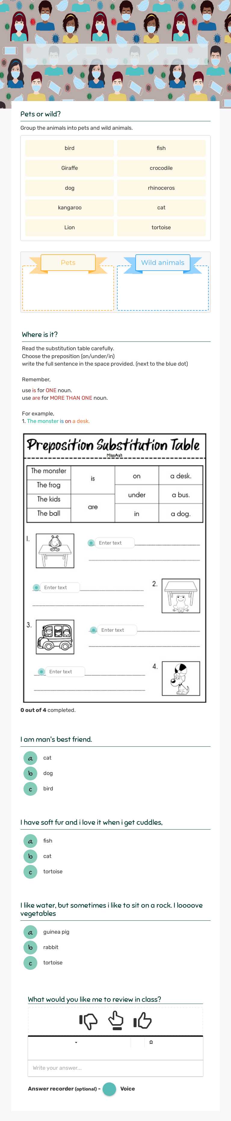 Year 1 : Pet Show worksheet preview image