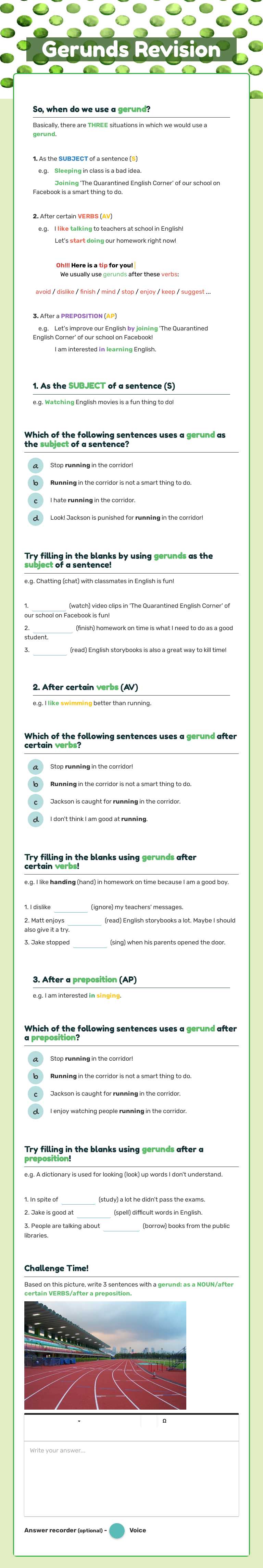 Gerunds
Revision Grade 7 worksheet preview