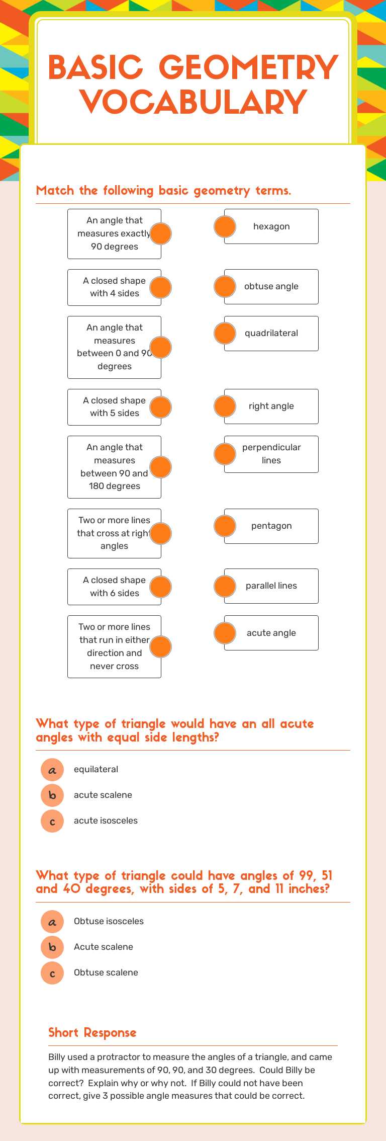 Master geometry terms! Match angles, shapes, and lines. Perfect for 5th ...