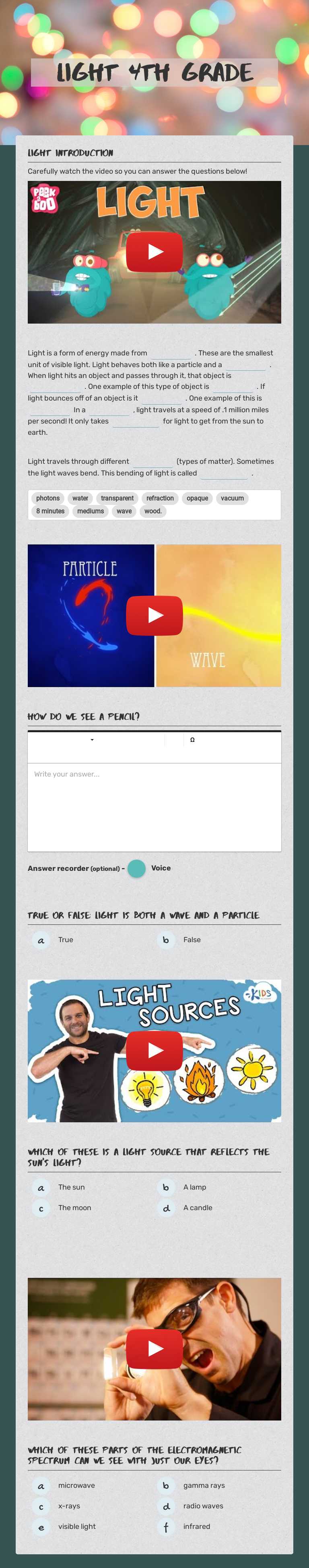 Light 4th Grade Grade 4 worksheet preview