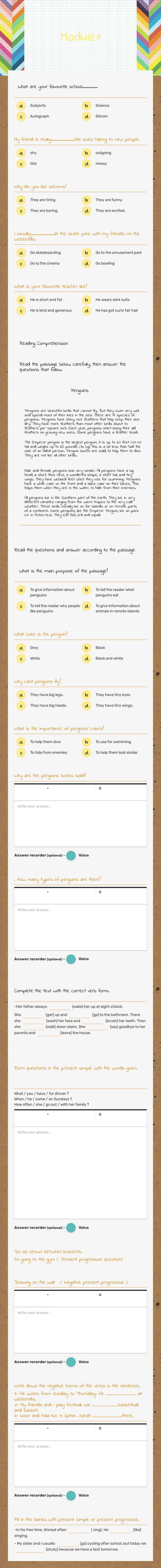 Module1 Grade 7 worksheet preview