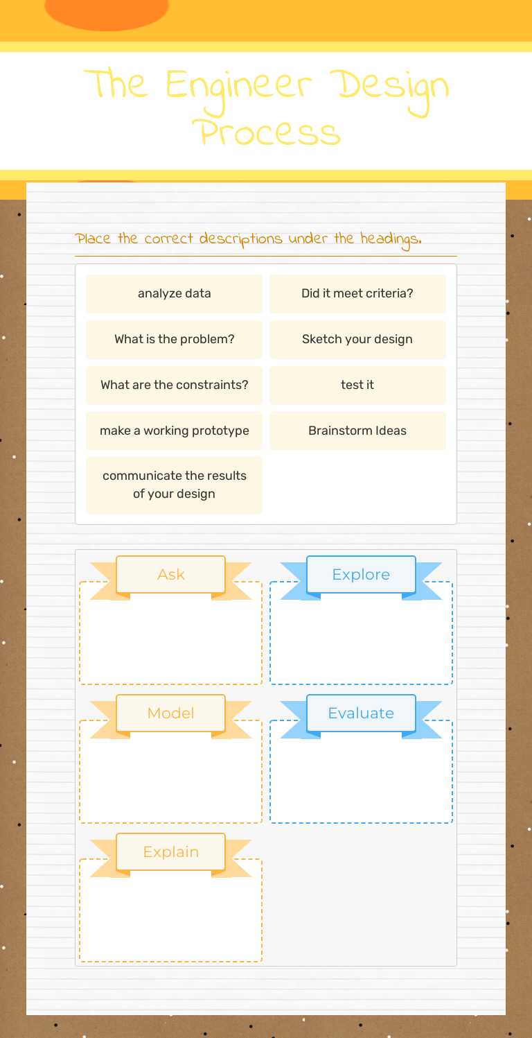 The Engineer Design Process worksheet preview image