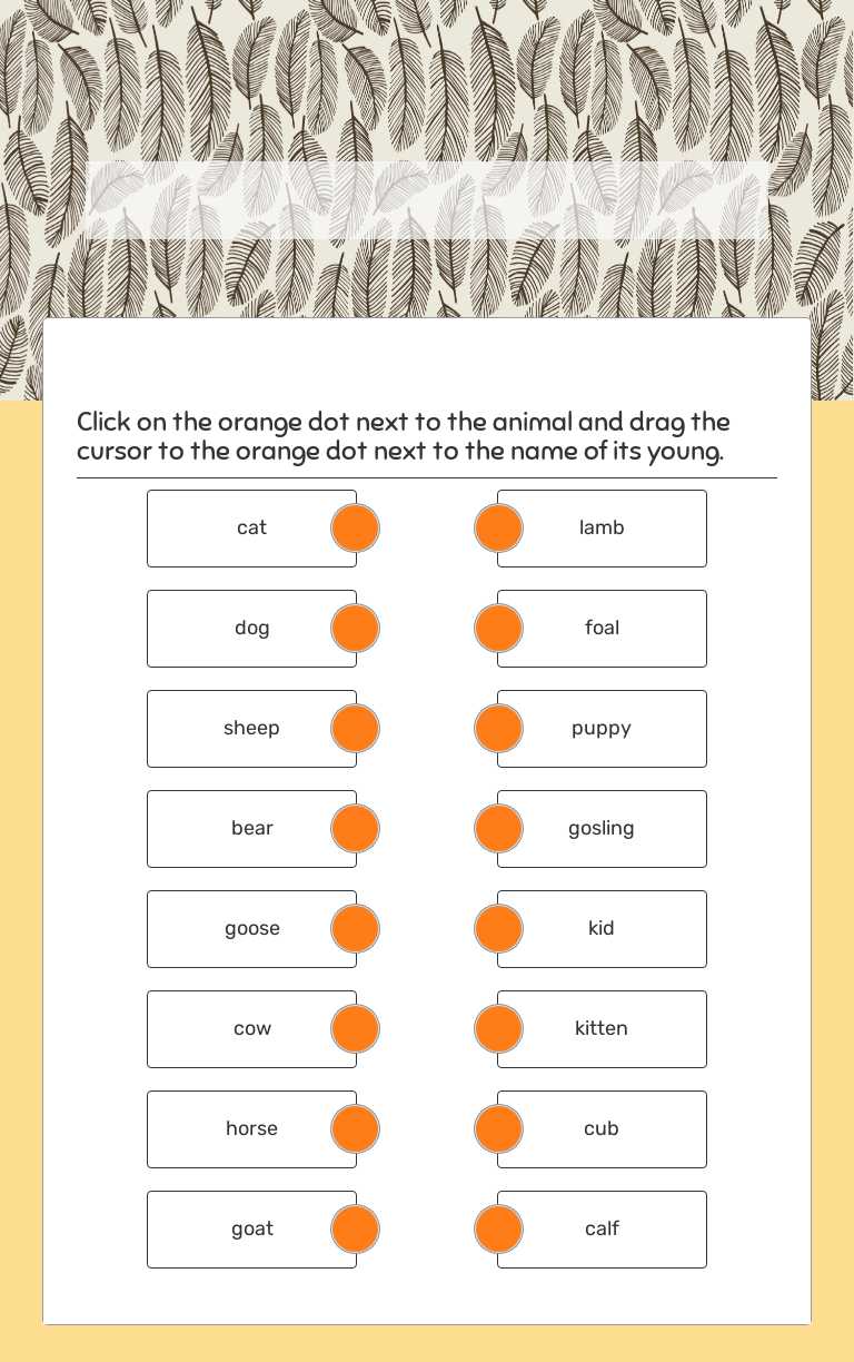 Animals And Their Young Grade 4 worksheet preview