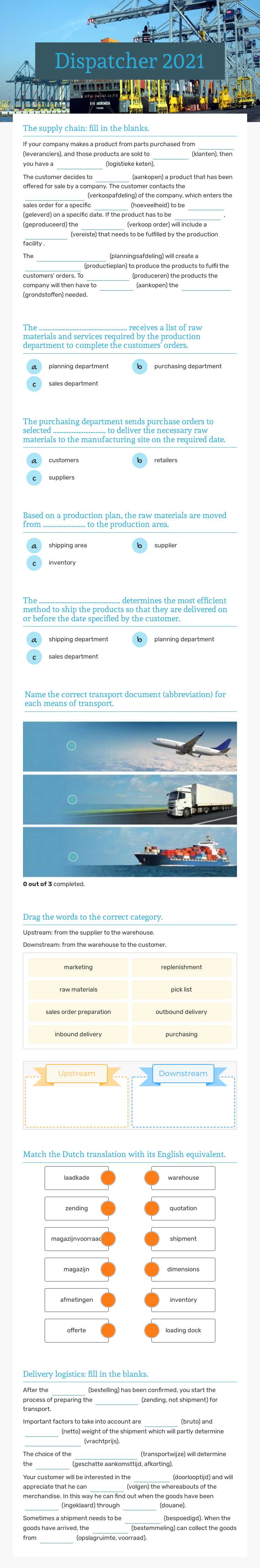 Dispatcher 2021 worksheet preview image