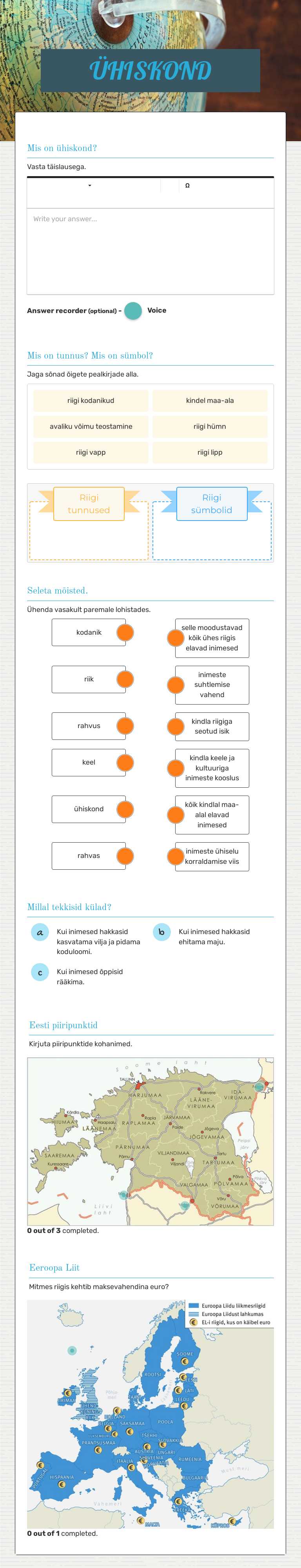 ÜHISKOND worksheet preview image