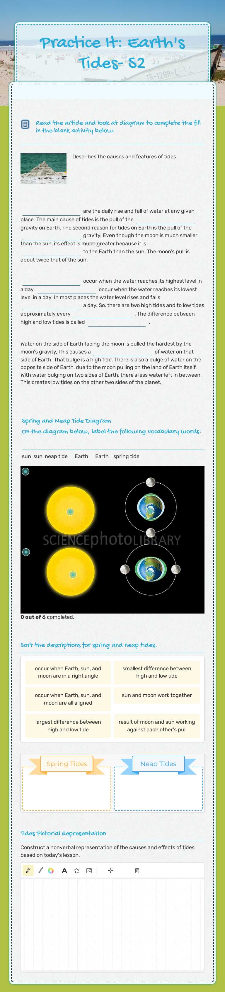 Practice It:             Earth's Tides- S2 worksheet preview image