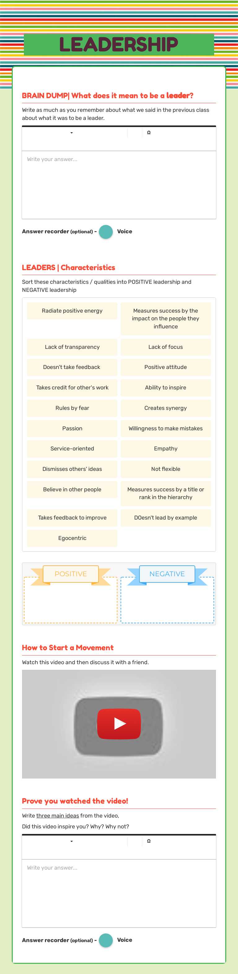 LEADERSHIP worksheet preview image
