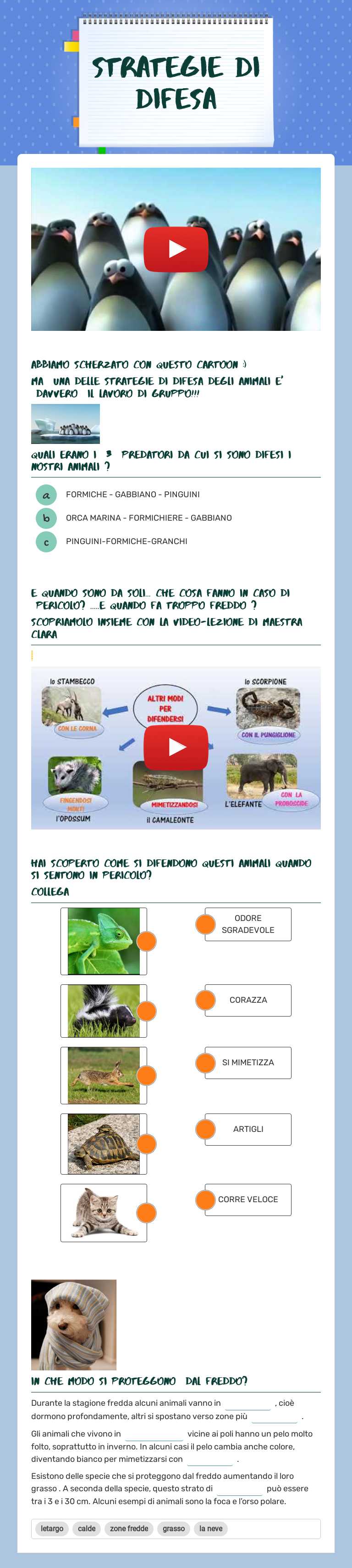 strategie di difesa worksheet preview image